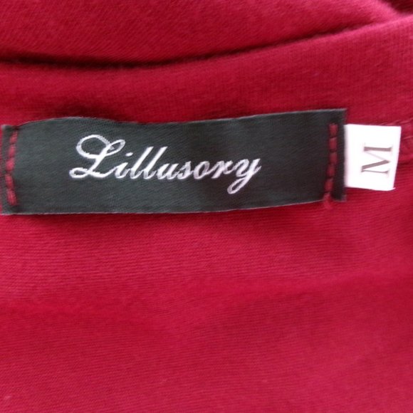 Lillusoxy Stretchy Burgundy Wine Sleeveless Front Tie Ruched Wrap Dress M - Picture 12 of 13